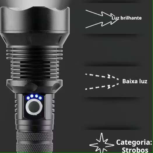🔦 Lanterna Tática T9 Super Potente – Iluminação Remota de Alta Performance