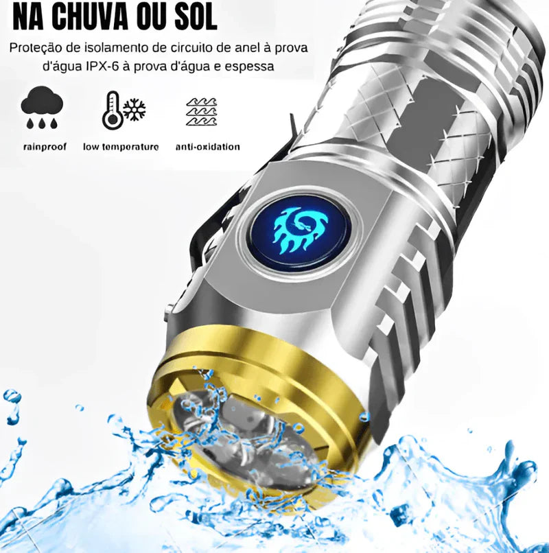 Mini Lanterna portátil de 100.000 lúmens à prova d'água