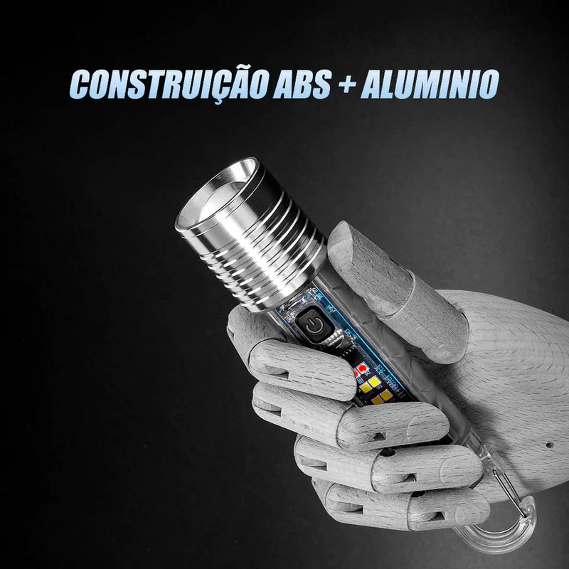 Lanterna IPX-4 Super Potente 10000 Lúmens  e Foco Telescópico