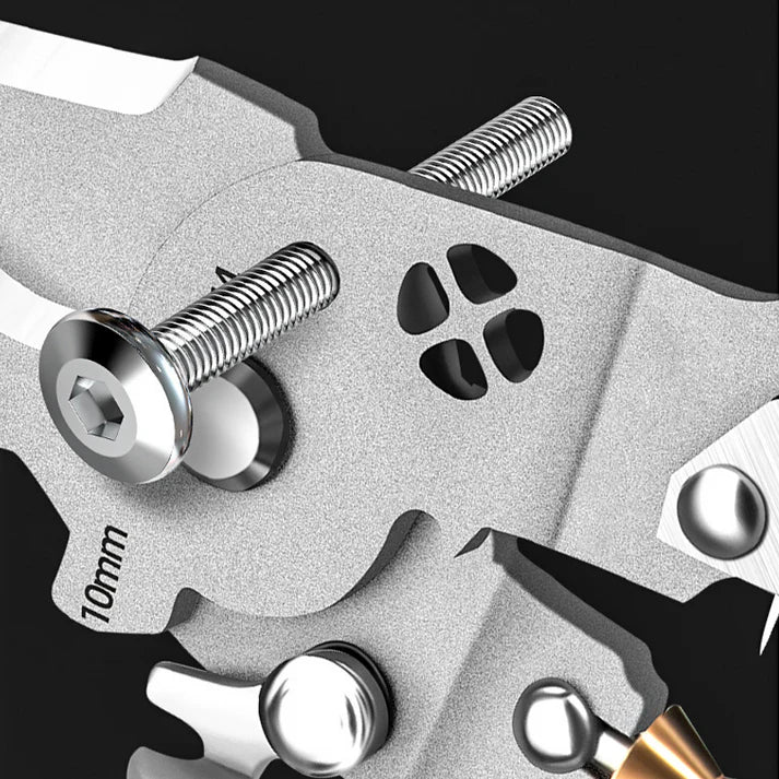 Alicate multifuncional dobrável para decapagem de fios com teste elétrico.